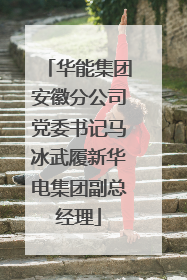 华能集团安徽分公司党委书记马冰武履新华电集团副总经理