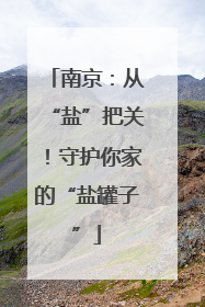 南京：从“盐”把关！守护你家的“盐罐子”