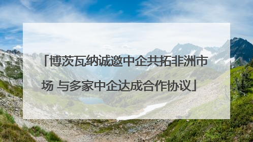 博茨瓦纳诚邀中企共拓非洲市场 与多家中企达成合作协议