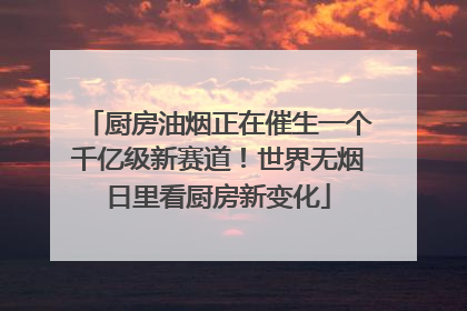 厨房油烟正在催生一个千亿级新赛道！世界无烟日里看厨房新变化