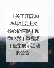 关于开展2025年社会主义核心价值观主题微电影（微视频）征集展示活动的公告