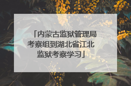 内蒙古监狱管理局考察组到湖北省江北监狱考察学习