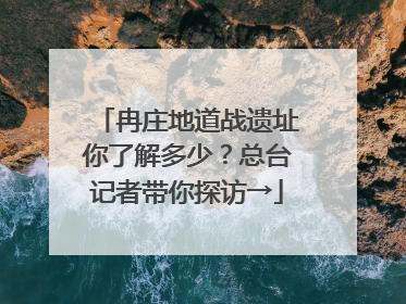 冉庄地道战遗址你了解多少？总台记者带你探访→