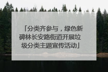 分类齐参与，绿色新碑林长安路街道开展垃圾分类主题宣传活动
