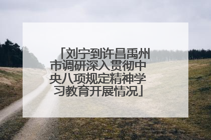 刘宁到许昌禹州市调研深入贯彻中央八项规定精神学习教育开展情况