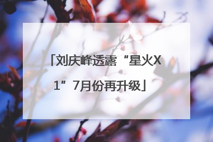 刘庆峰透露“星火X1”7月份再升级