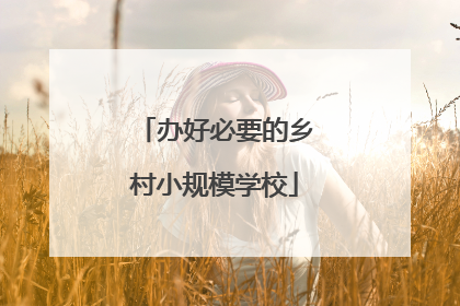 办好必要的乡村小规模学校