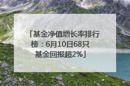 基金净值增长率排行榜：6月10日68只基金回报超2%