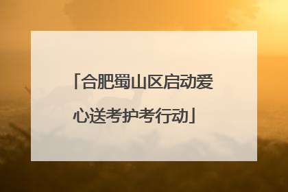 合肥蜀山区启动爱心送考护考行动