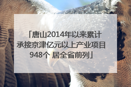 唐山2014年以来累计承接京津亿元以上产业项目948个 居全省前列