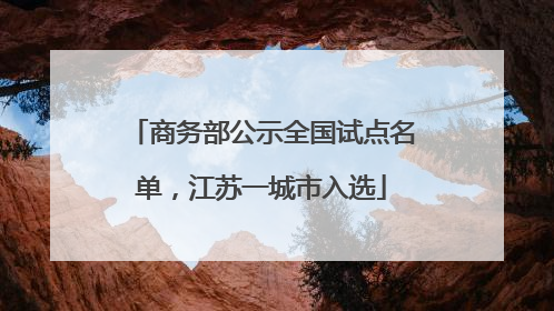 商务部公示全国试点名单，江苏一城市入选