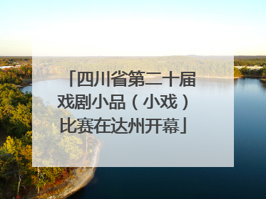 四川省第二十届戏剧小品（小戏）比赛在达州开幕