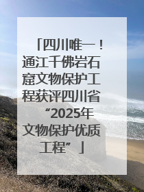 四川唯一！通江千佛岩石窟文物保护工程获评四川省“2025年文物保护优质工程”