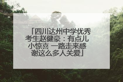 四川达州中学优秀考生赵健豪：有点儿小惊喜 一路走来感谢这么多人关爱