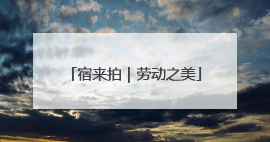 宿来拍｜劳动之美