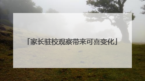 家长驻校观察带来可喜变化
