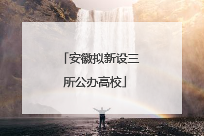 安徽拟新设三所公办高校