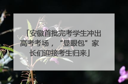 安徽首批完考学生冲出高考考场，“显眼包”家长们迎接考生归来