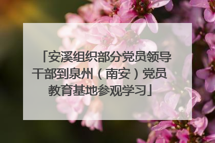 安溪组织部分党员领导干部到泉州（南安）党员教育基地参观学习