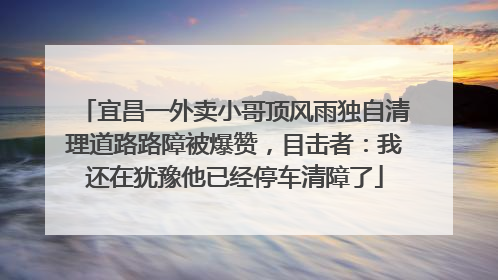 宜昌一外卖小哥顶风雨独自清理道路路障被爆赞，目击者：我还在犹豫他已经停车清障了