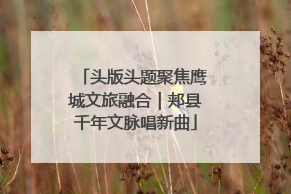 头版头题聚焦鹰城文旅融合｜郏县千年文脉唱新曲