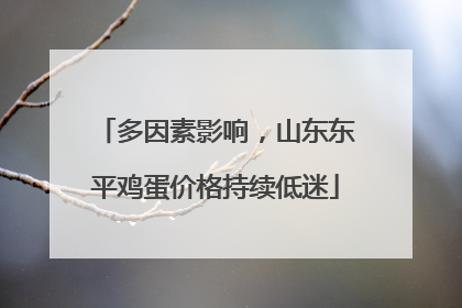 多因素影响，山东东平鸡蛋价格持续低迷