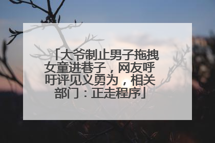 大爷制止男子拖拽女童进巷子，网友呼吁评见义勇为，相关部门：正走程序
