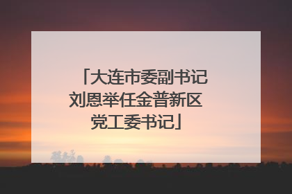 大连市委副书记刘恩举任金普新区党工委书记