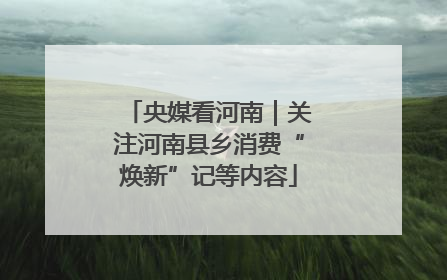 央媒看河南｜关注河南县乡消费“焕新”记等内容