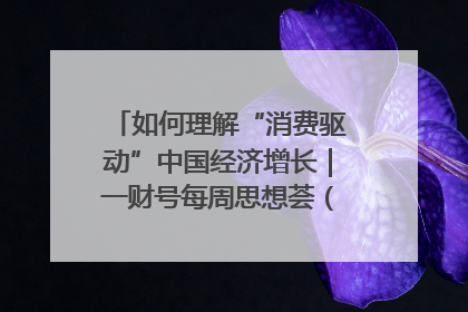如何理解“消费驱动”中国经济增长｜一财号每周思想荟（第22期）