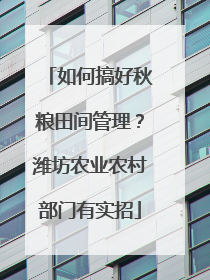 如何搞好秋粮田间管理？潍坊农业农村部门有实招
