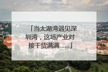 当太湖湾遇见深圳湾，这场产业对接干货满满……