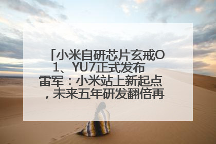 小米自研芯片玄戒O1、YU7正式发布 雷军：小米站上新起点，未来五年研发翻倍再投2000亿元