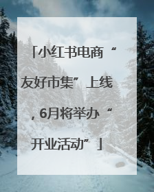 小红书电商“友好市集”上线，6月将举办“开业活动”