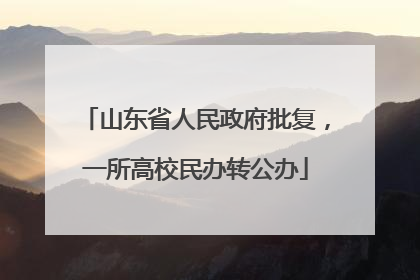 山东省人民政府批复，一所高校民办转公办