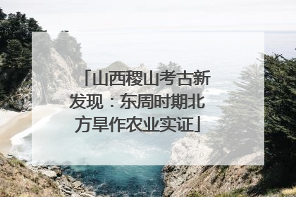 山西稷山考古新发现：东周时期北方旱作农业实证