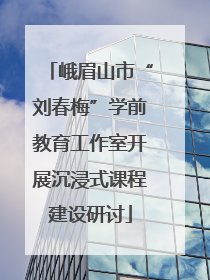 峨眉山市“刘春梅”学前教育工作室开展沉浸式课程建设研讨