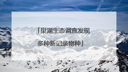 巢湖生态调查发现多种新记录物种