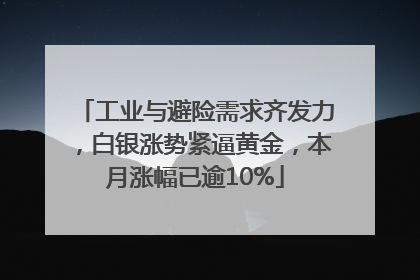工业与避险需求齐发力，白银涨势紧逼黄金，本月涨幅已逾10%
