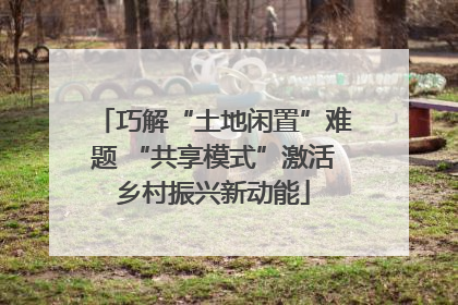 巧解“土地闲置”难题 “共享模式”激活乡村振兴新动能