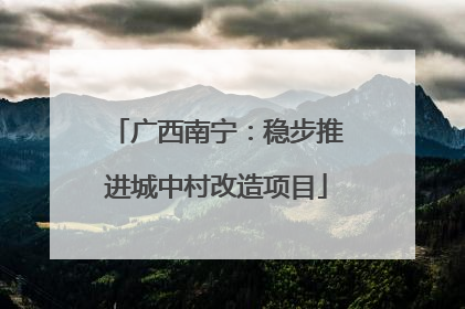 广西南宁：稳步推进城中村改造项目