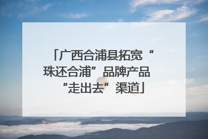 广西合浦县拓宽“珠还合浦”品牌产品“走出去”渠道