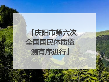 庆阳市第六次全国国民体质监测有序进行