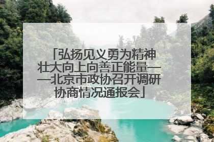 弘扬见义勇为精神 壮大向上向善正能量——北京市政协召开调研协商情况通报会