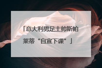 意大利男足主帅斯帕莱蒂“自宣下课”