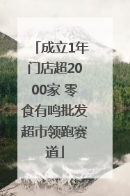 成立1年门店超2000家 零食有鸣批发超市领跑赛道