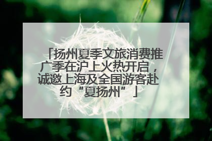 扬州夏季文旅消费推广季在沪上火热开启，诚邀上海及全国游客赴约“夏扬州”