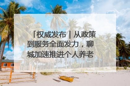 权威发布｜从政策到服务全面发力，聊城加速推进个人养老金制度落地