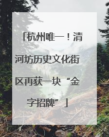杭州唯一！清河坊历史文化街区再获一块“金字招牌”