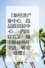 新经济产业中心、高品质宜居中心……四川宜宾又一城市极核两年突进、破茧成蝶